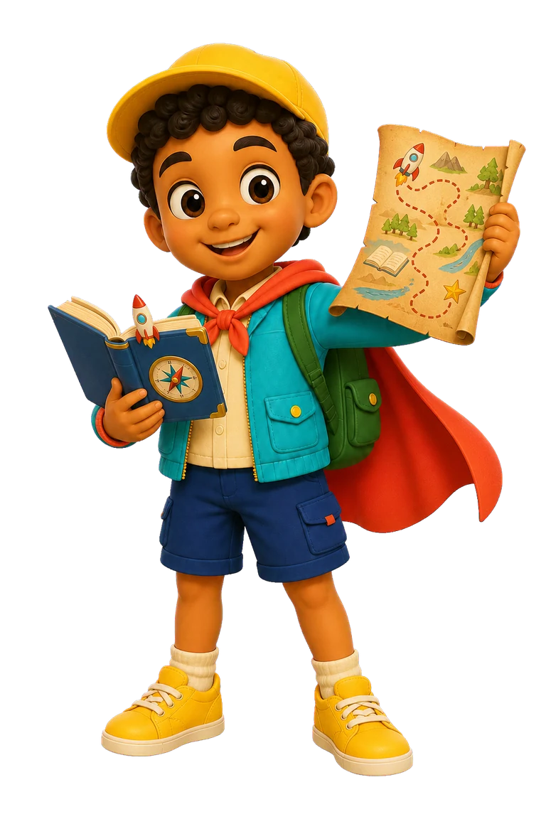 Super Gio ready for a reading expedition